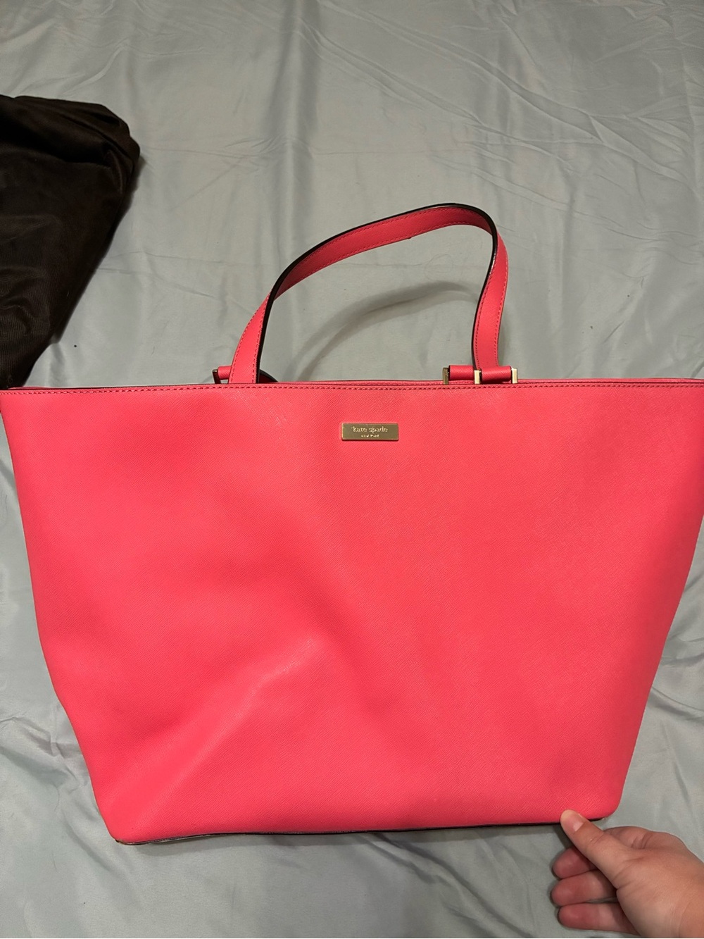 kate spade Hot Pink Saffiano Tote with Gold Hardware